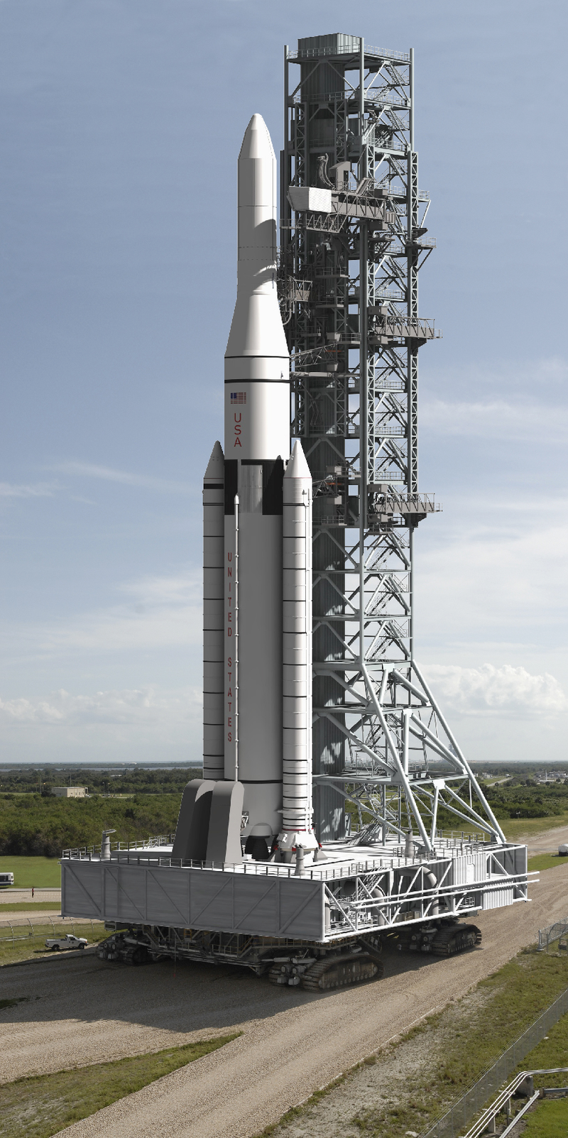 Illustration for article titled New images of NASA's deep-space rocket reveal an absolute behemoth